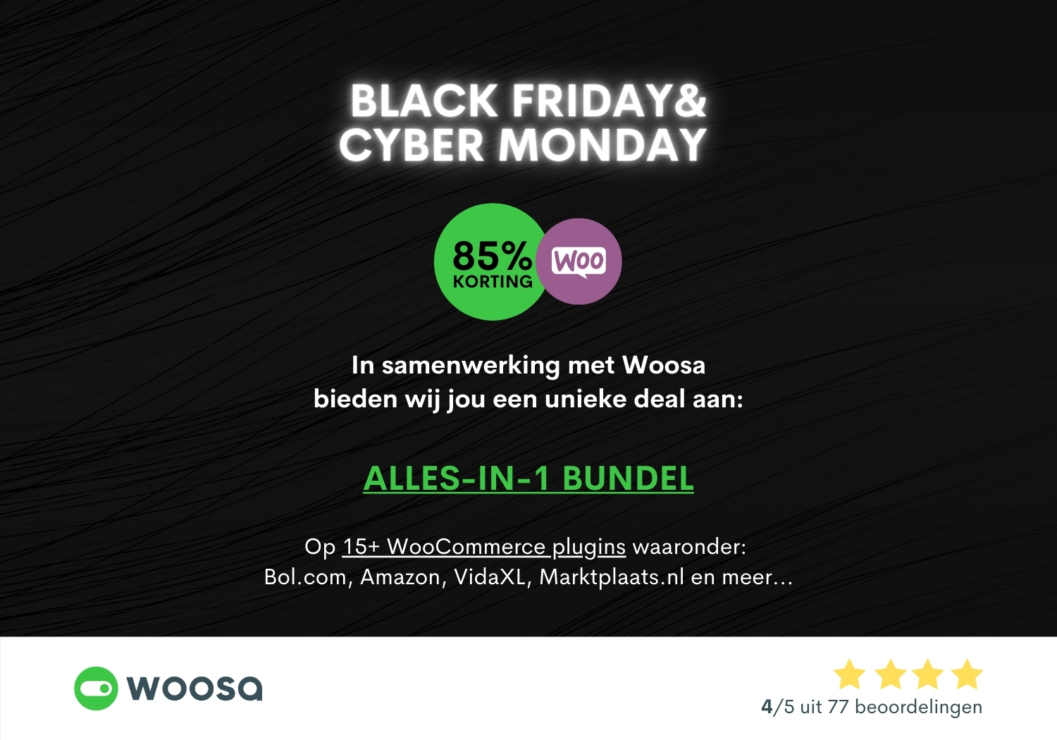 Egomania engineering verschil Black Friday & Cyber Monday-actie Woosa - nowweb.nl