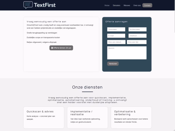 Minimalistisch Text First